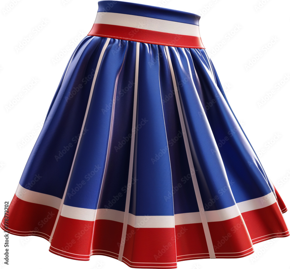 Poster Blue pleated skirt illustration isolated.