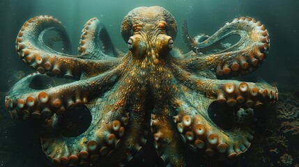 Obraz premium Amazing portrait of a giant octopus underwater