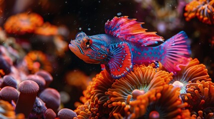 Portrait of Stunning Betta Fish and Ornamental Fish with Amazing Colors