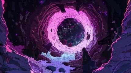  universe cartoon animation, cosmic, futuristic and supernatural inspired background using colors - obrazy, fototapety, plakaty