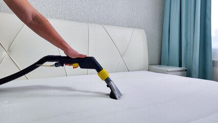 cleaning company cleans the mattress. General cleaning of the mattress.