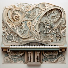 A dreamlike interpretation of a piano sonata with swirling patterns and soft hues