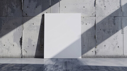 Large canvas mockup on concrete wall