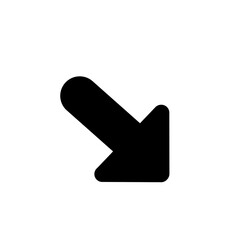 Black arrow down icon, cursor logo. Pointer internet direction web.