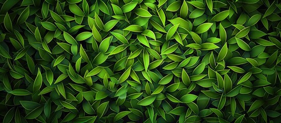 A closeup image featuring a cluster of lush green leaves set against a dark backdrop, showcasing the beauty of plant life in nature - obrazy, fototapety, plakaty