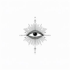 graphic illustrations of the eye, in hand drawn style, sketch	