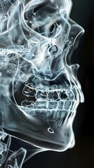 Ghostly Radiographic Anatomy A Hyper Detailed of the Human Skull in Cinematic K Precision