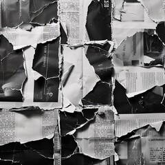 Black white old grunge ripped torn vintage collage posters 