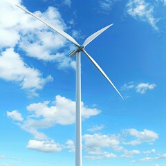 Wind generator on sky background. Wind generator power plant. Green electricity. generative ai
