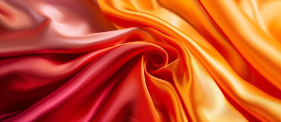 Red Silk and Satin Fabric Texture Background with Waves of Luxury - obrazy, fototapety, plakaty
