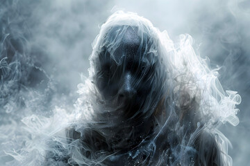 Malevolent Paranormal Energy Manifesting in Ghostly Spectral Apparitions Conceptual Cinematic D Digital Artwork