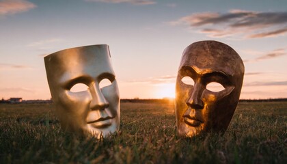 comedy and tragedy masks reflecting joy and sadness