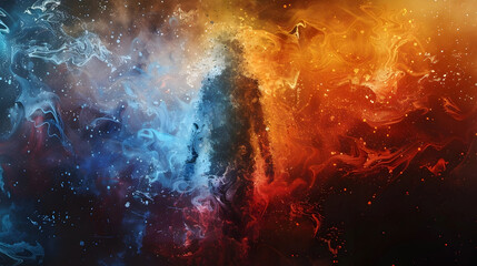 Fototapeta premium Spectral Apparitions Dancing Across Vibrant Cosmic Landscapes in Hyper Digital