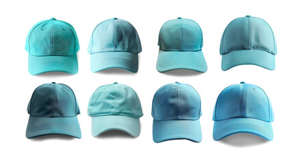 cyan baseball cap isolated on a transparent background 