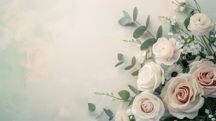 Wedding Styled Floral Background for Product Mockup, copyspace included, Flat Lay Photography ideal for catalogues