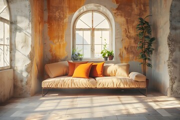 Loft home interior design of modern living room