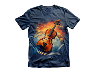 A violin design on t shirt