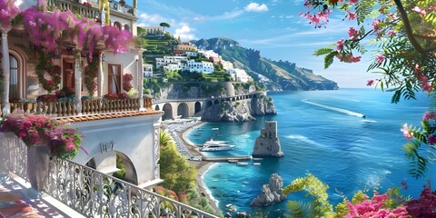 Mediterranean Sea cityscape with a beautiful coastline