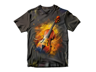 A violin design on t shirt