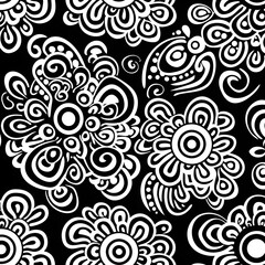 black and white seamless pattern ai generative 