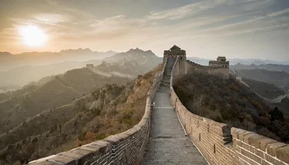 Papier Peint photo Lavable Pékin the great wall of china badaling section of the great wall located in beijing china