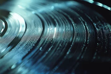 Fotobehang The glossy surface of a vinyl record © 220 AI Studio