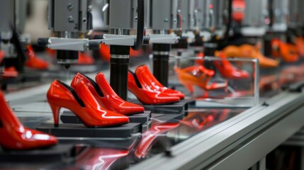 Shoe factory. Automated footwear production