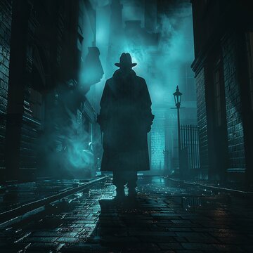 Supernatural detective agency, night, noir paranormal investigation , 3D illustration