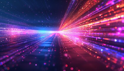 Obraz premium Global Connectivity, High-Speed Data Transfer and Cyber Tech Advancements in Ultra-Fast Broadband Networks