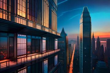 A Captivating Nighttime Cityscape Revealing the Intricate Beauty of Celestial Illumination with Generative AI