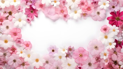 White Background banner with Flowers on the border

