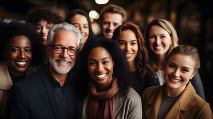 Obraz premium Collage of Multiracial Business People in Horizontal Banner.