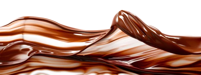 Fotobehang chocolate milk wave splash isolated on white background, delicious liquid, close up © Sabina Gahramanova