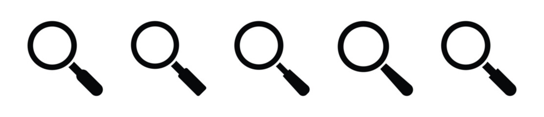 Search tool icons. Magnifying glass, search, web icon set - Vector