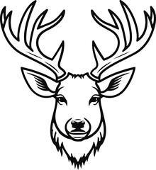 Deer head icon, deer head logo isolated, Hunting logo, Vector illustration