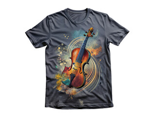 A violin design on t shirt