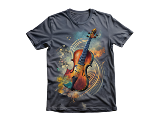 A violin design on t shirt