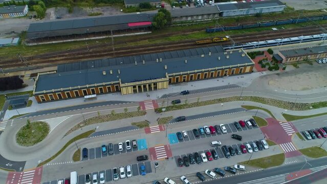 Railway Station Kalisz Stacja Kolejowa Aerial View Poland