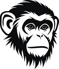 Fototapeta premium Monkey head logo, monkey face icon Illustration, on a isolated background