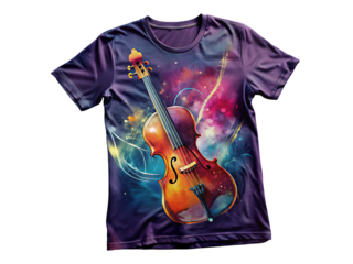A violin design on t shirt