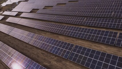 Sight of solar panels sustainable development clean renewable energy sources. Sustainable development highlights pivotal role of solar energy in promoting environmental sustainability.