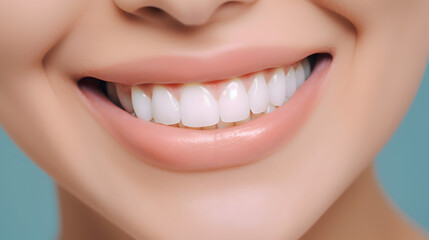 Dentist Examining Woman's Perfect White Smile.