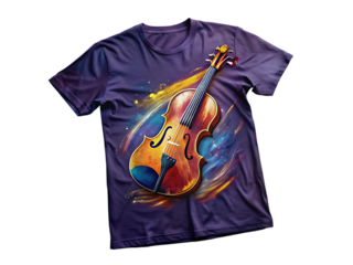 A violin design on t shirt