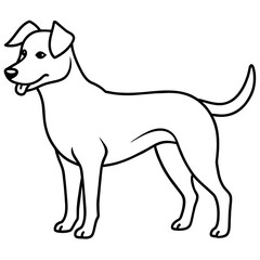      Dog vector illustration with line art.
