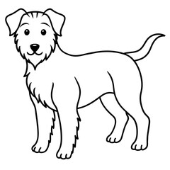      Dog vector illustration with line art.
