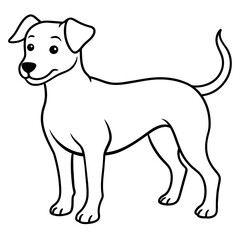      Dog vector illustration with line art.
