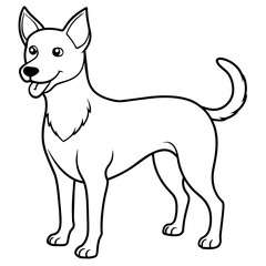      Dog vector illustration with line art.

