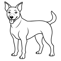      Dog vector illustration with line art.
