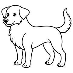     Dog vector illustration with line art.