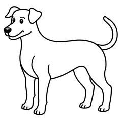      Dog vector illustration with line art.